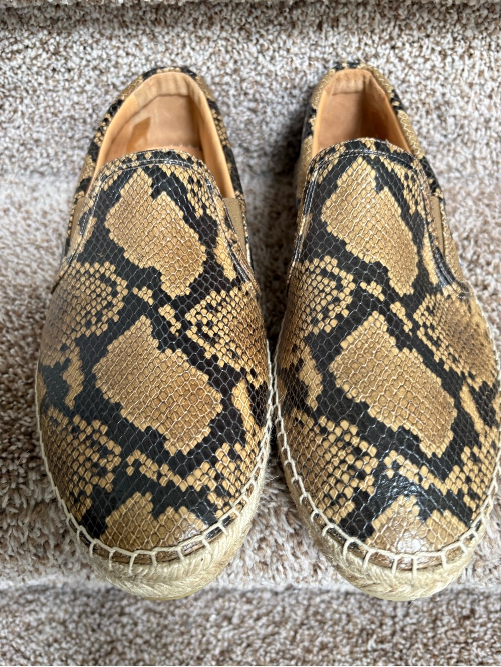 Jimmy Choo Men's Snake-Print Espadrille Slip-Ons in Brown and Black